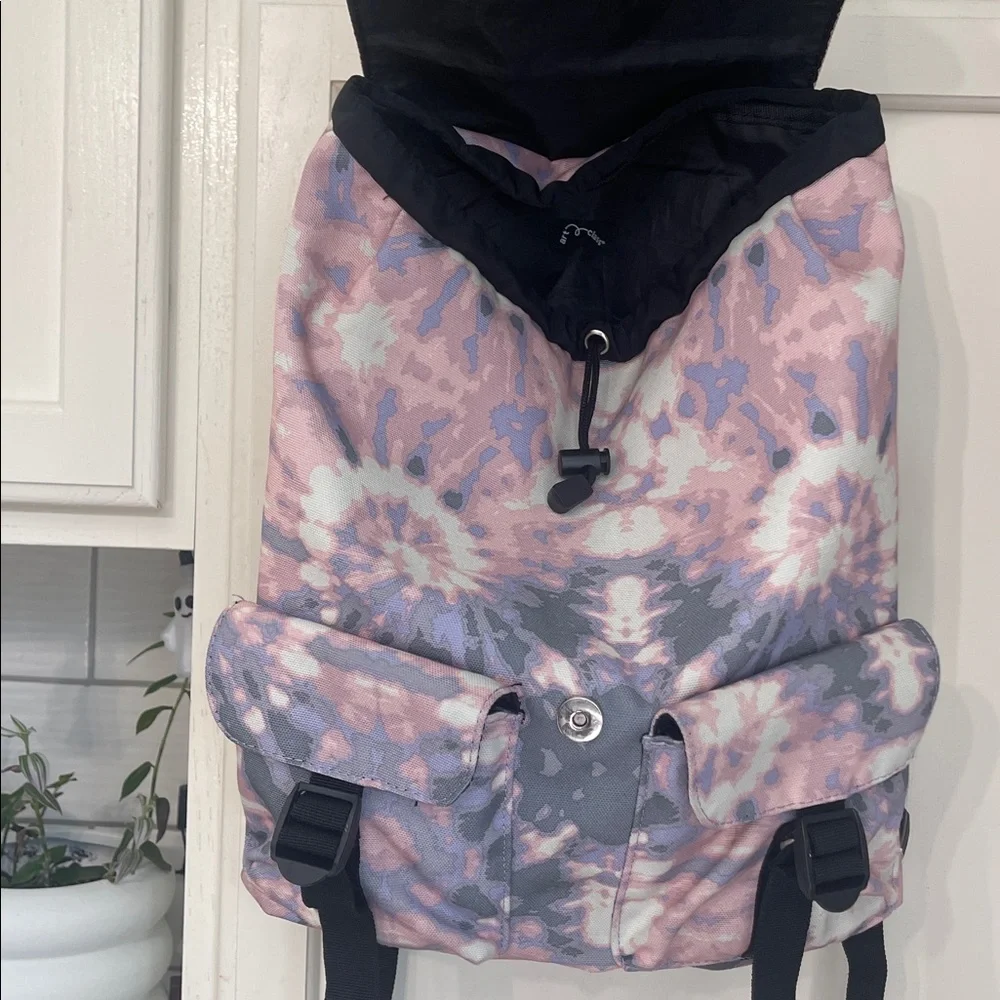 Lavender and‎ Gray Tie-Dye Rucksack Backpack